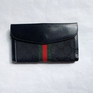 Vintage Gucci Monogram Wallet - Black