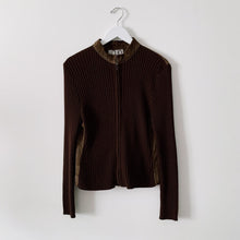 Load image into Gallery viewer, Suede Zip Rib Knit Sweater - M
