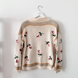 Express Internationale Handknitted Floral Sweater - S