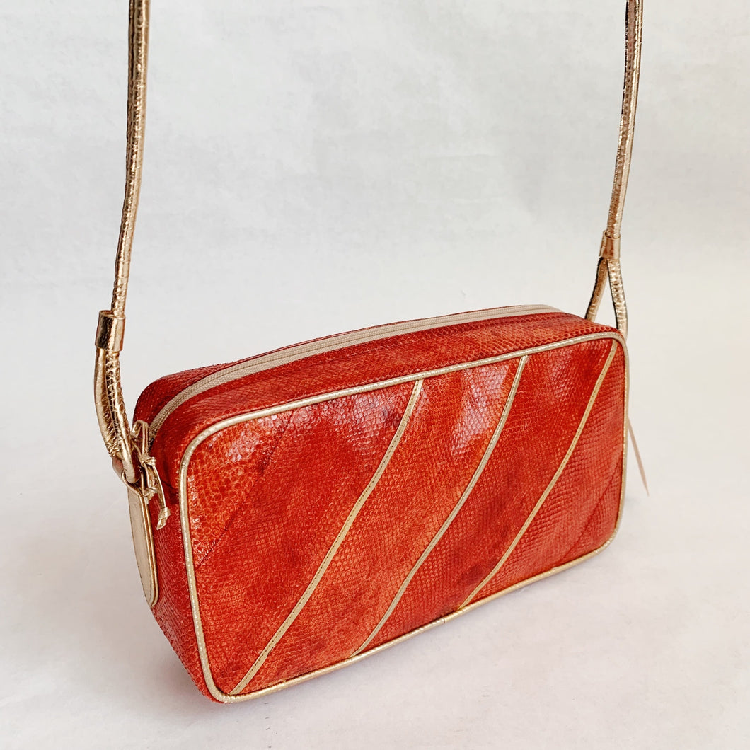 Snakeskin Leather Camera Bag