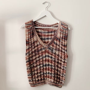 1970s Handknit Sleeveless Vest - S