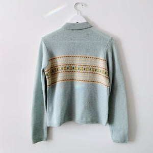Wool Zip Up Sweater - M