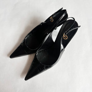 Gucci Patent Leather Sling Backs