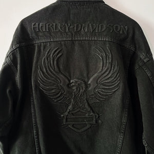 Harley Davidson Embossed Denim Jacket - M