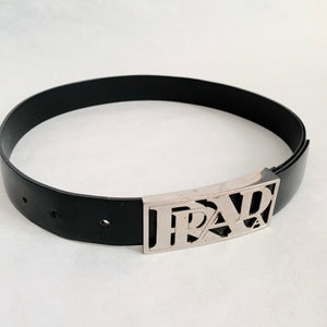 Prada Y2K Chrome Leather Belt Size - XS