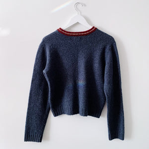 Cropped Crewneck Wool Sweater - S