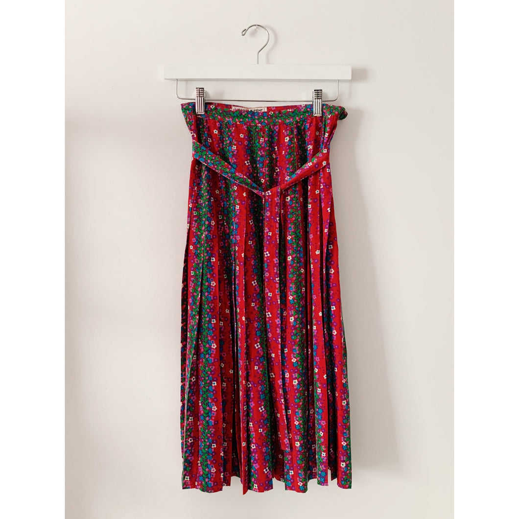 Saint Laurent Rive Gauche Silk Pleated Skirt - 2/4
