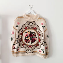 Load image into Gallery viewer, Express Internationale Handknitted Floral Sweater - S
