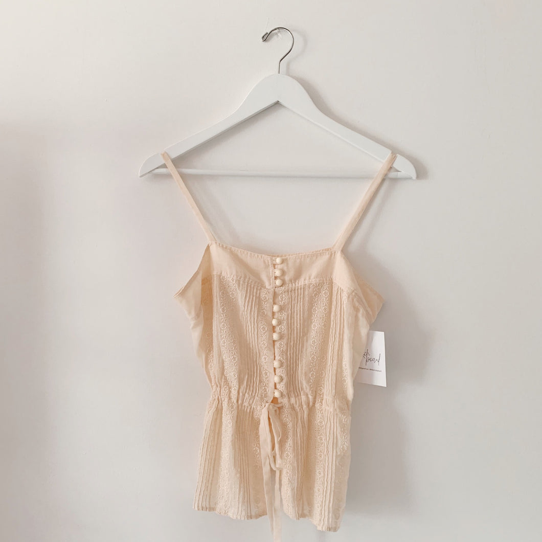 Vintage Cotton Sleeveless Blouse - S