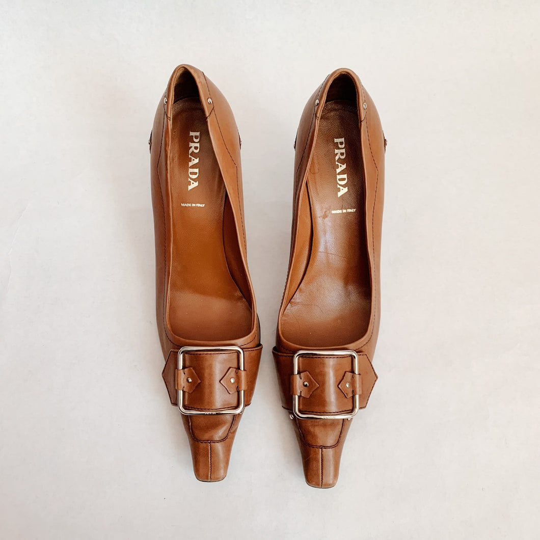 Prada Buckle Pumps - 40