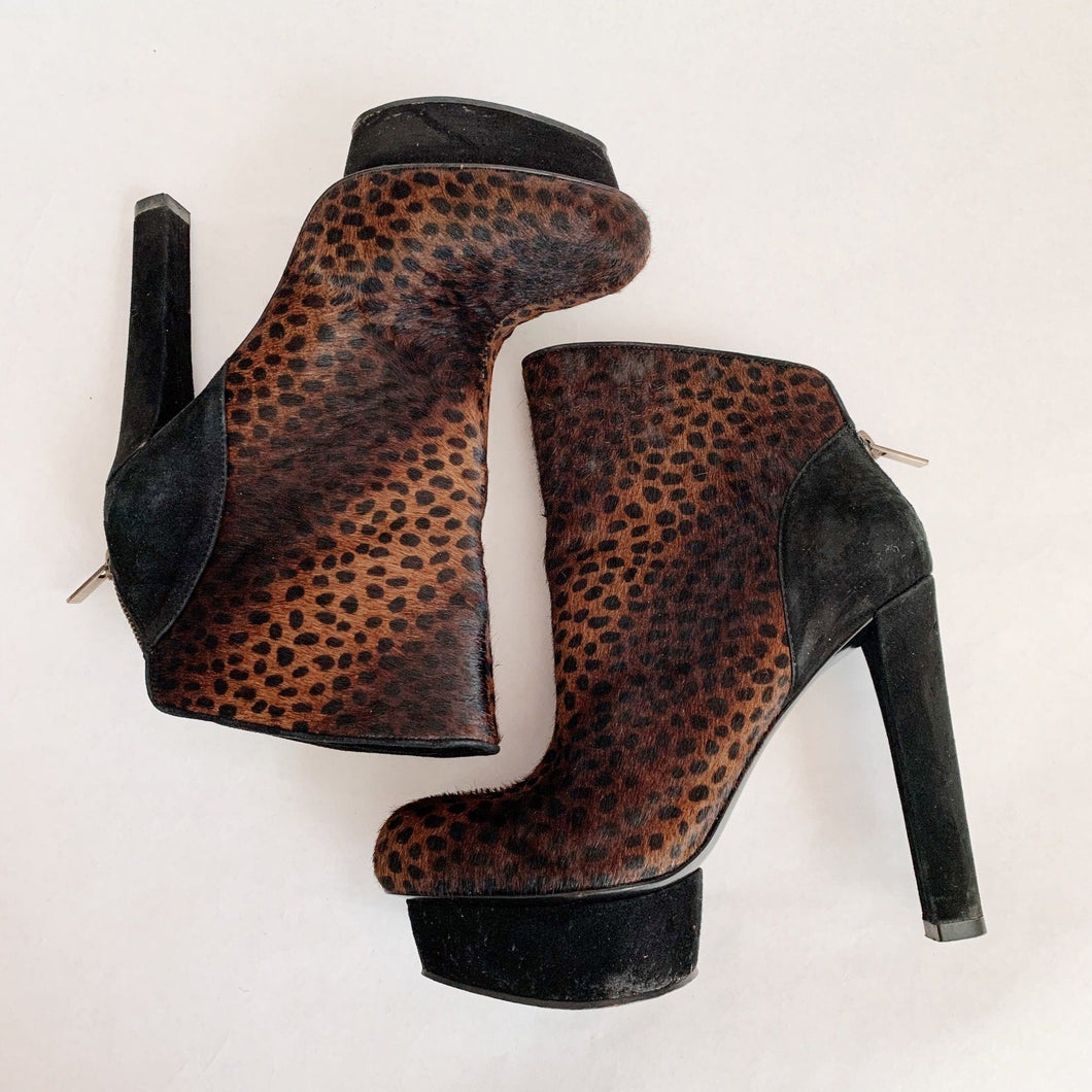 Pelle Moda Cowhide Platform Booties - 6