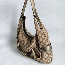 Load image into Gallery viewer, Gucci GG Canvas Horsebit Shoulder Hobo
