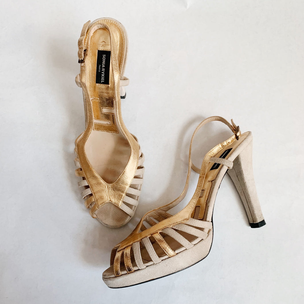 Sonia Rykiel Platform Slingback Heels Size 39.5