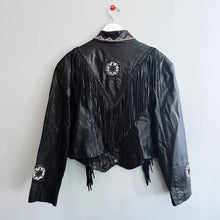 Load image into Gallery viewer, Embellished Fringe Leather Jacket
