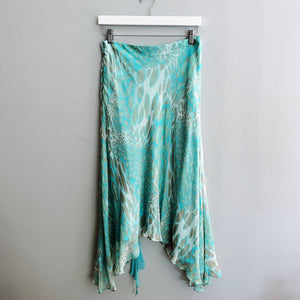Silk Animal Print Ruffle Skirt