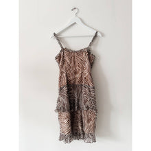 Load image into Gallery viewer, Y2K Zebra Print Silk Midi Dress
