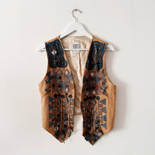 Load image into Gallery viewer, Woven Embellish Aztec Suede Vest
