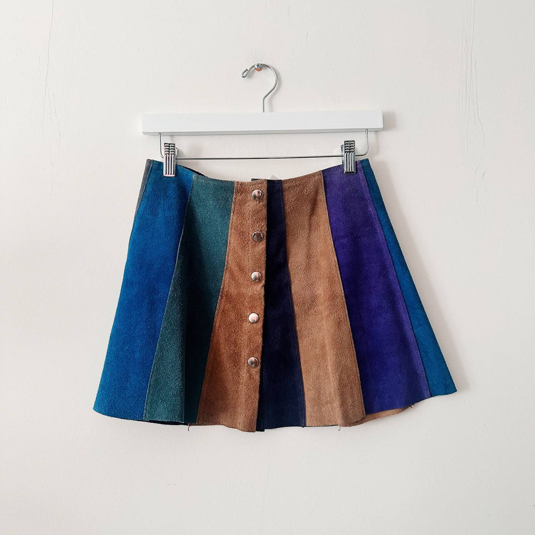 70s Color-Block Mini Skirt -26