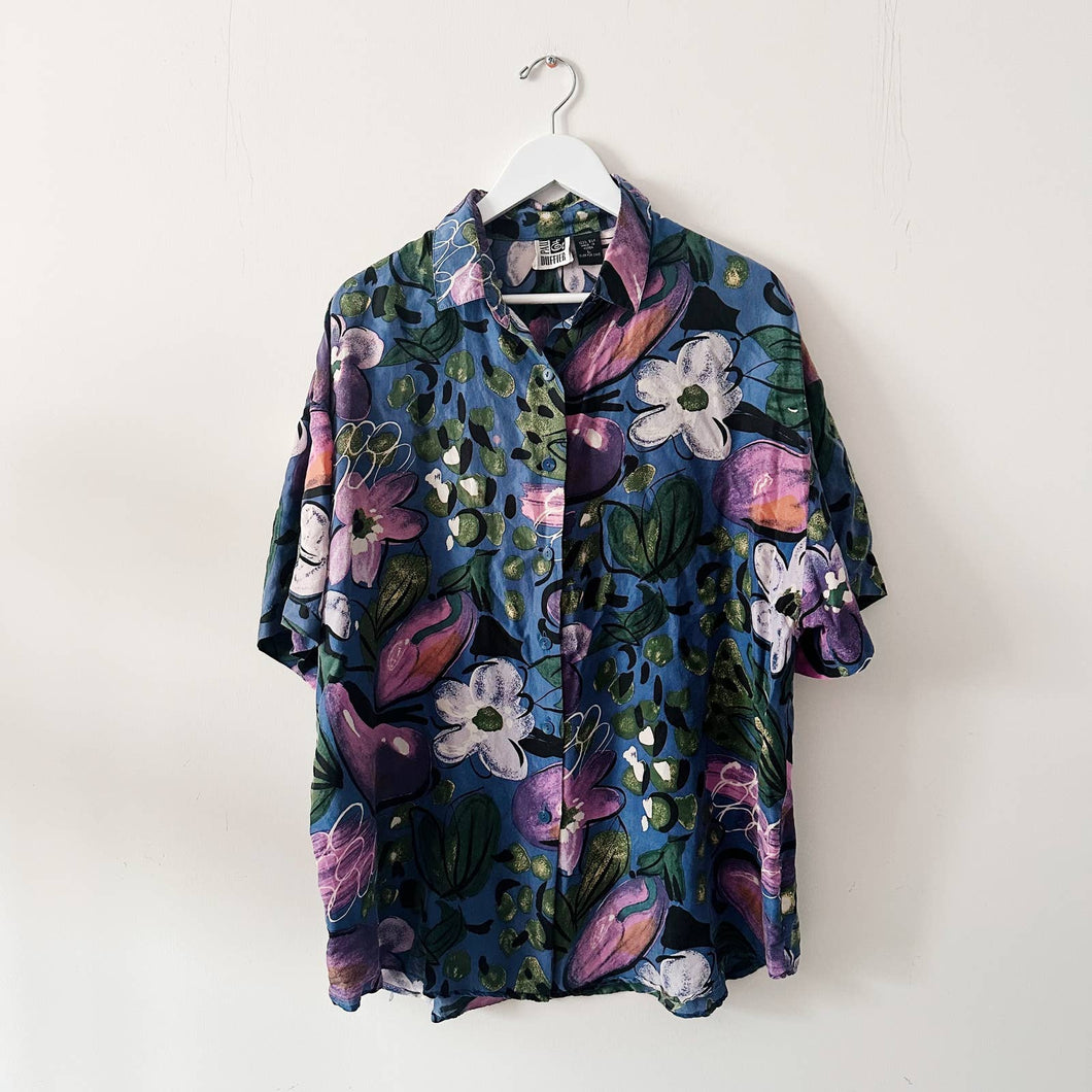 Vintage Floral Silk Shirt
