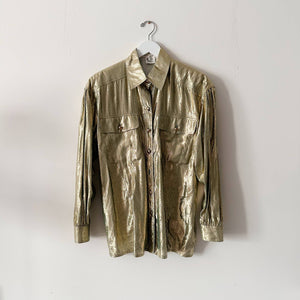 1990s Escada Metallic Button Down