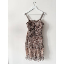 Load image into Gallery viewer, Y2K Zebra Print Silk Midi Dress
